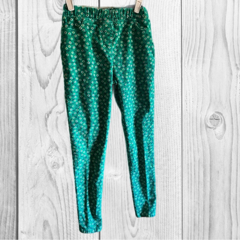 Boden Green Floral Corduroy Trousers size 13 yrs